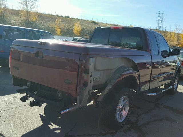 1FTRX18L53NA99798 - 2003 FORD F150 BURGUNDY photo 4