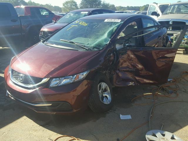 19XFB2F51FE120943 - 2015 HONDA CIVIC LX MAROON photo 2