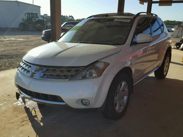 JN8AZ08T76W411995 - 2006 NISSAN MURANO SL WHITE photo 2