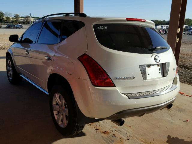 JN8AZ08T76W411995 - 2006 NISSAN MURANO SL WHITE photo 3