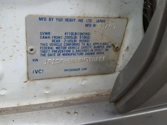 JF1SF6555WH750881 - 1998 SUBARU FORESTER S 白色 照片 10