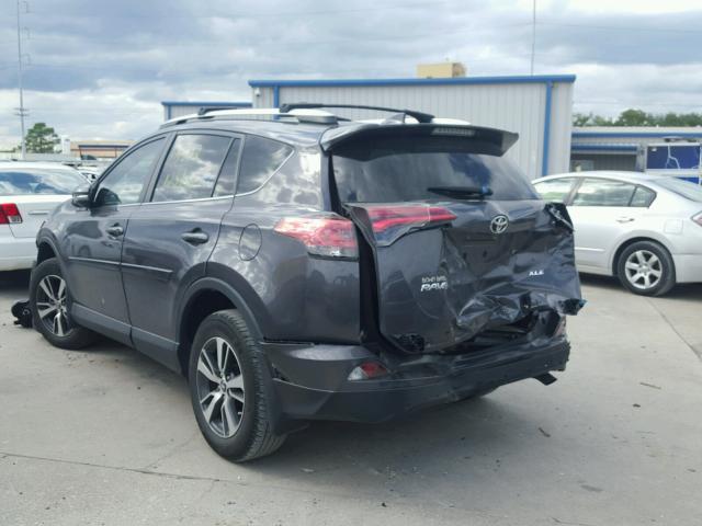 2T3WFREV9GW277463 - 2016 TOYOTA RAV4 XLE GRAY photo 3