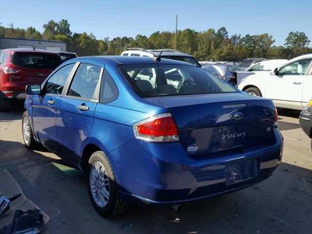 1FAHP35N59W102642 - 2009 FORD FOCUS SE BLUE photo 3