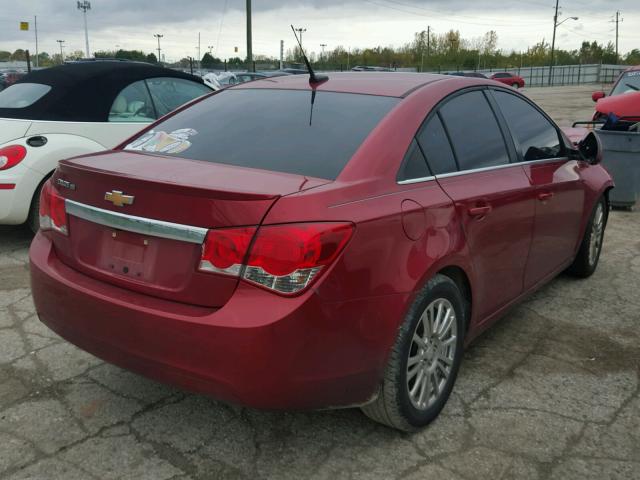 1G1PJ5SB3D7126110 - 2013 CHEVROLET CRUZE MAROON photo 4