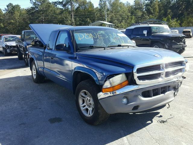 1D7GL42K54S686712 - 2004 DODGE DAKOTA SLT BLUE photo 1