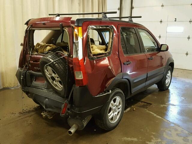 JHLRD78854C023831 - 2004 HONDA CR-V RED photo 4