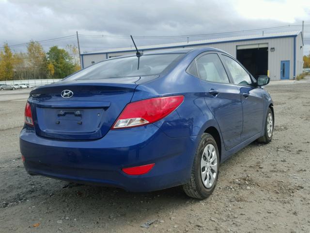 KMHCT4AE6GU955437 - 2016 HYUNDAI ACCENT SE BLUE photo 4