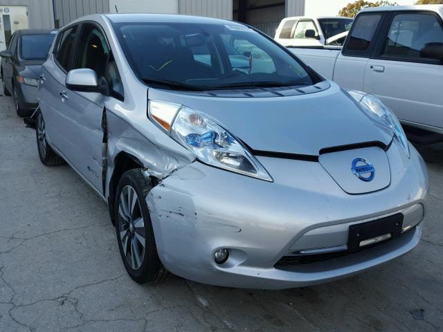 1N4AZ0CP8FC334907 - 2015 NISSAN LEAF S SILVER photo 1