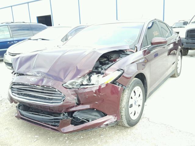 3FA6P0G76DR252680 - 2013 FORD FUSION S BURGUNDY photo 2