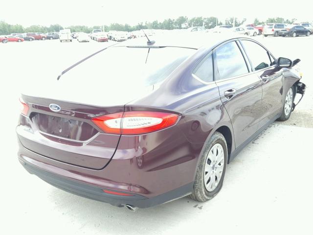3FA6P0G76DR252680 - 2013 FORD FUSION S BURGUNDY photo 4