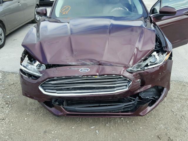 3FA6P0G76DR252680 - 2013 FORD FUSION S BURGUNDY photo 7