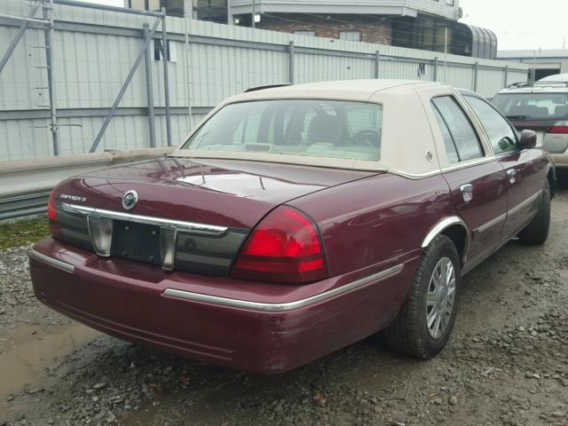 2MEFM74V17X604230 - 2007 MERCURY GRAND MARQ BURGUNDY photo 4