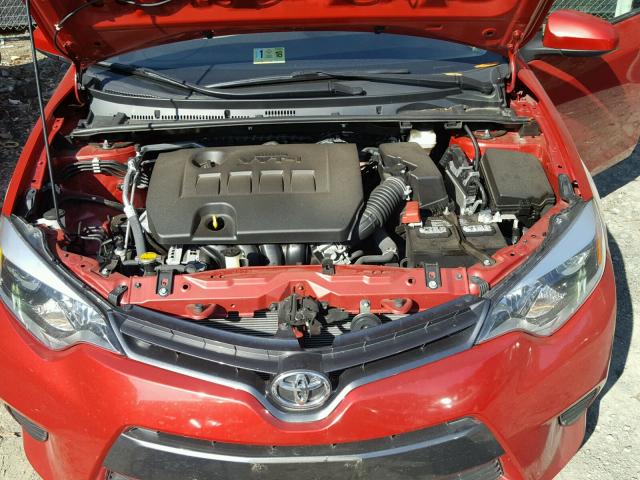 2T1BURHE4FC391573 - 2015 TOYOTA COROLLA L RED photo 7