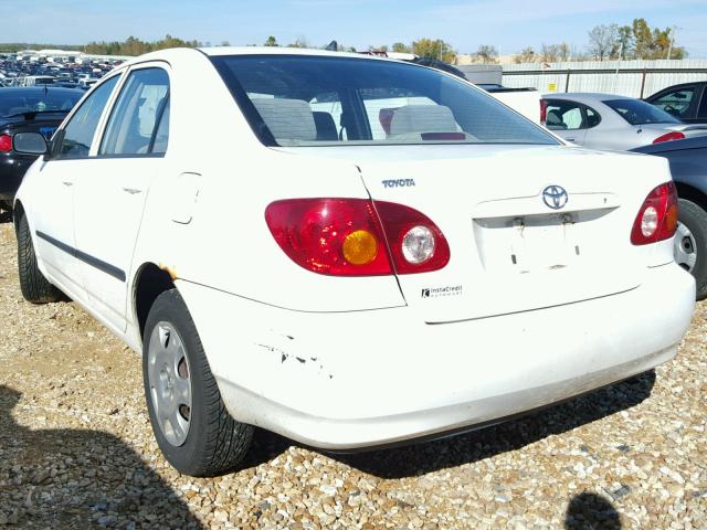 1NXBR32E93Z135558 - 2003 TOYOTA COROLLA CE WHITE photo 3