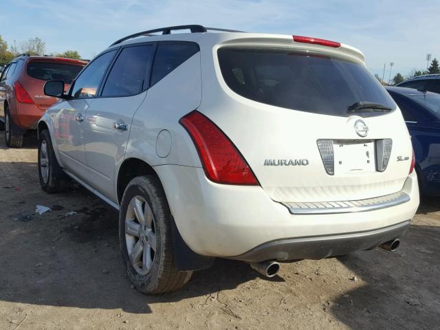 JN8AZ08W07W639848 - 2007 NISSAN MURANO SL WHITE photo 3