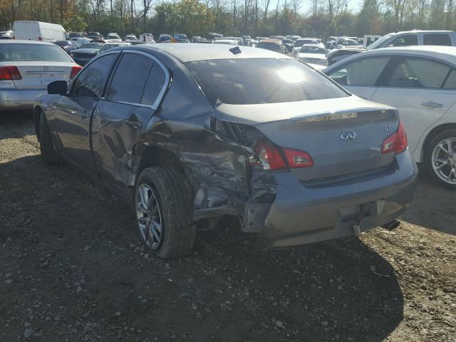 JNKBV61F67M821816 - 2007 INFINITI G35 GRAY photo 3