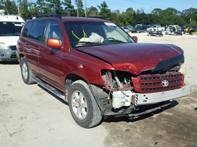 JTEGF21A730106753 - 2003 TOYOTA HIGHLANDER MAROON photo 1