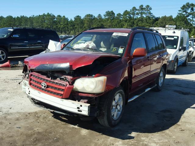 JTEGF21A730106753 - 2003 TOYOTA HIGHLANDER MAROON photo 2