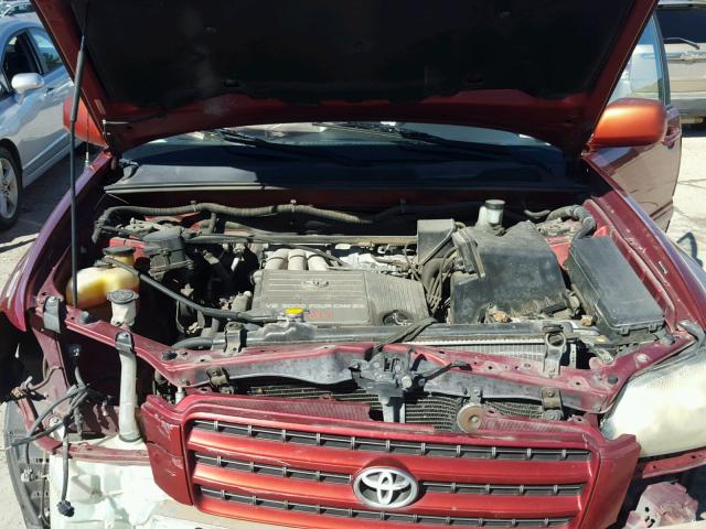 JTEGF21A730106753 - 2003 TOYOTA HIGHLANDER MAROON photo 7