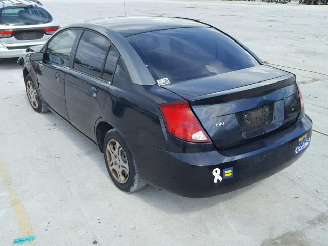 1G8AJ52F83Z108912 - 2003 SATURN ION BLACK photo 3