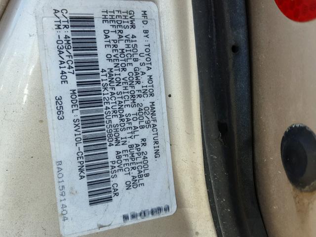 4T1SK12E4SU559804 - 1995 TOYOTA CAMRY LE BEIGE photo 10