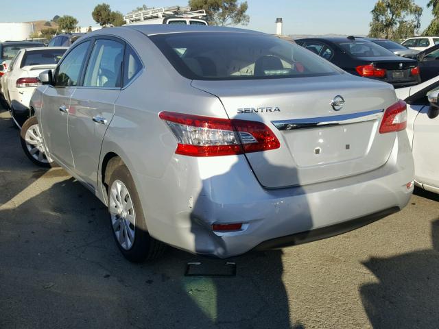 3N1AB7AP4FY339820 - 2015 NISSAN SENTRA S SILVER photo 3