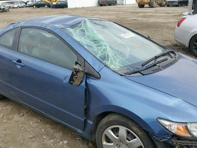 2HGFG12699H508779 - 2009 HONDA CIVIC LX BLUE photo 9