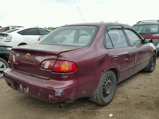 1NXBR18EXWZ020273 - 1998 TOYOTA COROLLA MAROON photo 4