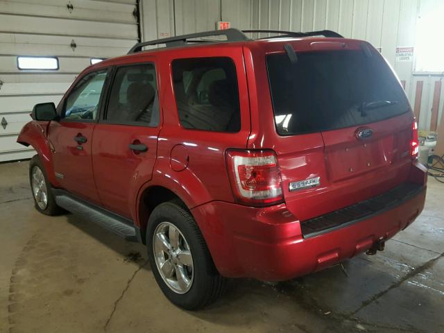 1FMCU93108KB52429 - 2008 FORD ESCAPE XLT RED photo 3