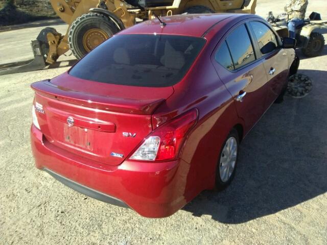 3N1CN7AP0FL953373 - 2015 NISSAN VERSA S RED photo 4