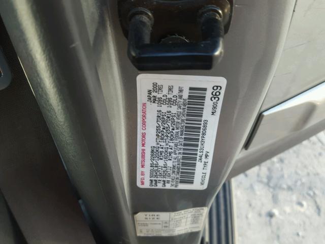 JA4LS31H3YP806893 - 2000 MITSUBISHI MONTERO SP GRAY photo 10