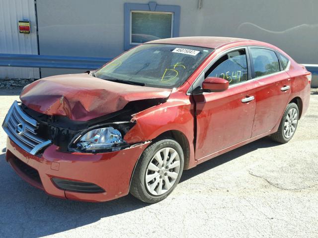 3N1AB7AP2EY256983 - 2014 NISSAN SENTRA S RED photo 2