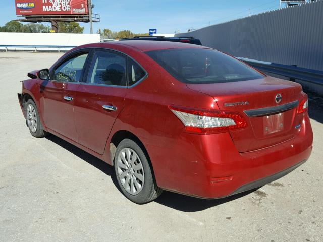 3N1AB7AP2EY256983 - 2014 NISSAN SENTRA S RED photo 3