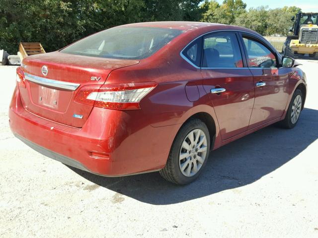 3N1AB7AP2EY256983 - 2014 NISSAN SENTRA S RED photo 4