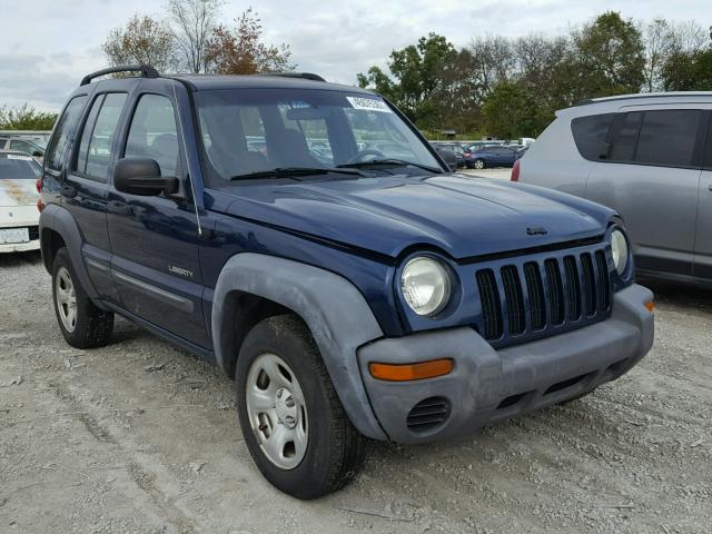 1J4GL48K74W283867 - 2004 JEEP LIBERTY SP BLUE photo 1