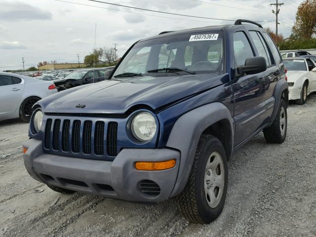 1J4GL48K74W283867 - 2004 JEEP LIBERTY SP BLUE photo 2