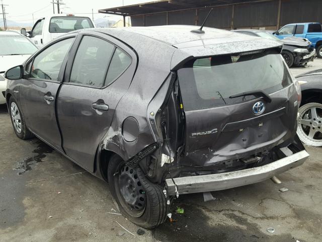 JTDKDTB37D1552567 - 2013 TOYOTA PRIUS C GRAY photo 3