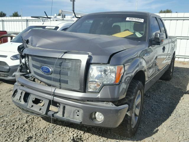 1FTEX1C81AFB81570 - 2010 FORD F150 SUPER GRAY photo 2