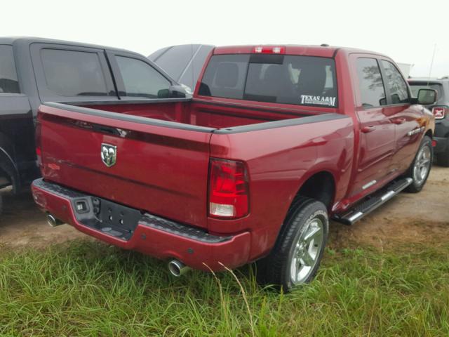 1C6RD6MT6CS268618 - 2012 DODGE RAM 1500 BURGUNDY photo 4