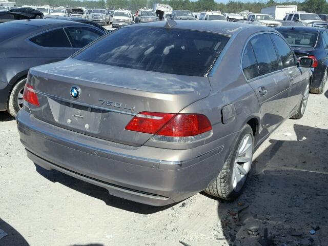 WBAHN83527DT65953 - 2007 BMW 750 BROWN photo 4