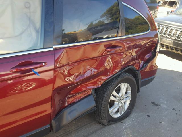 5J6RE4H72BL034678 - 2011 HONDA CR-V EXL BURGUNDY photo 9