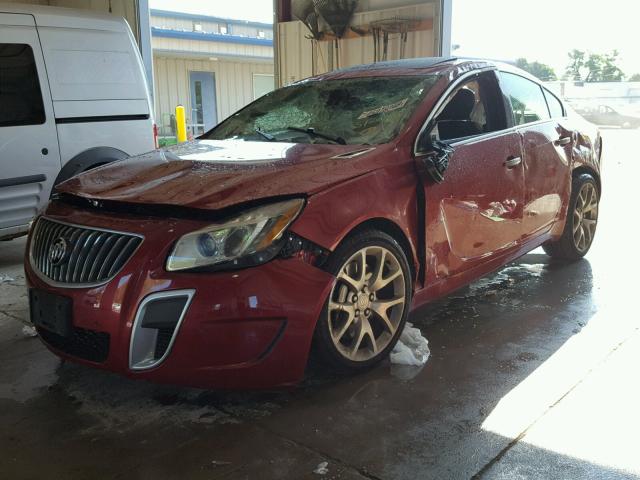 2G4GV5GV1D9249588 - 2013 BUICK REGAL GS RED photo 2