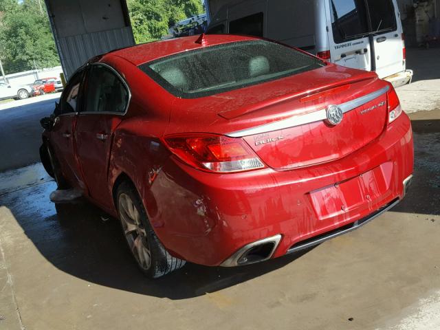 2G4GV5GV1D9249588 - 2013 BUICK REGAL GS Rouge photo 3