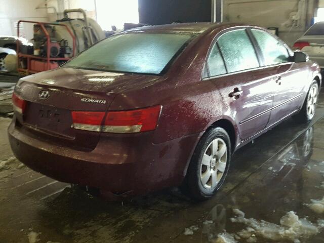 5NPET46C97H235645 - 2007 HYUNDAI SONATA GLS MAROON photo 4