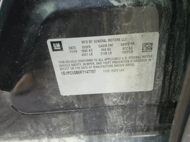 1G1PC5SB6F7147787 - 2015 CHEVROLET CRUZE GRAY photo 10