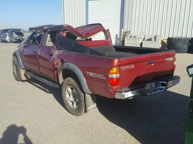 5TEHN72N72Z007195 - 2002 TOYOTA TACOMA DOU RED photo 3