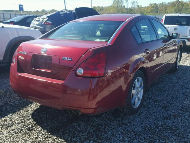 1N4BA41E25C876443 - 2005 NISSAN MAXIMA SE RED photo 4