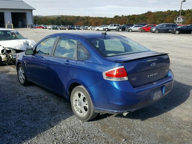 1FAHP35N08W212898 - 2008 FORD FOCUS SE BLUE photo 3