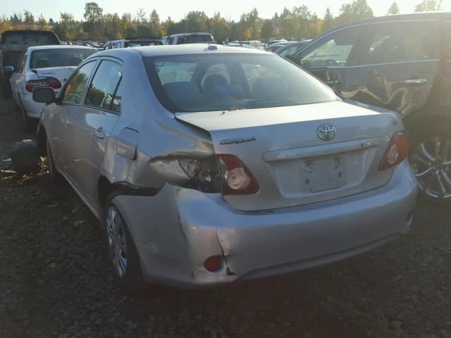 1NXBU4EE9AZ280600 - 2010 TOYOTA COROLLA BA SILVER photo 3