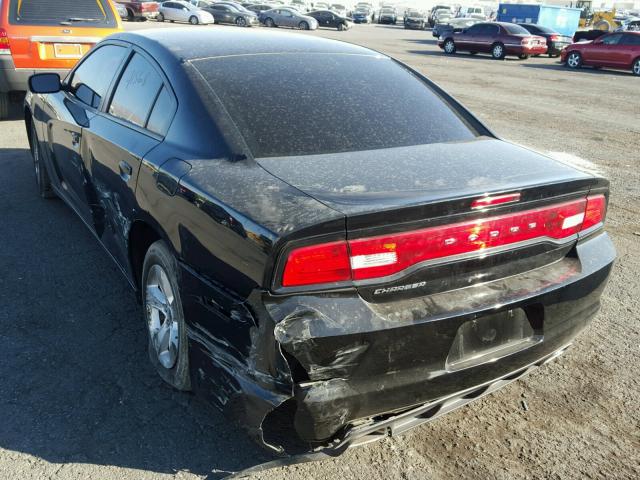 2C3CDXBG0DH654152 - 2013 DODGE CHARGER SE BLACK photo 3